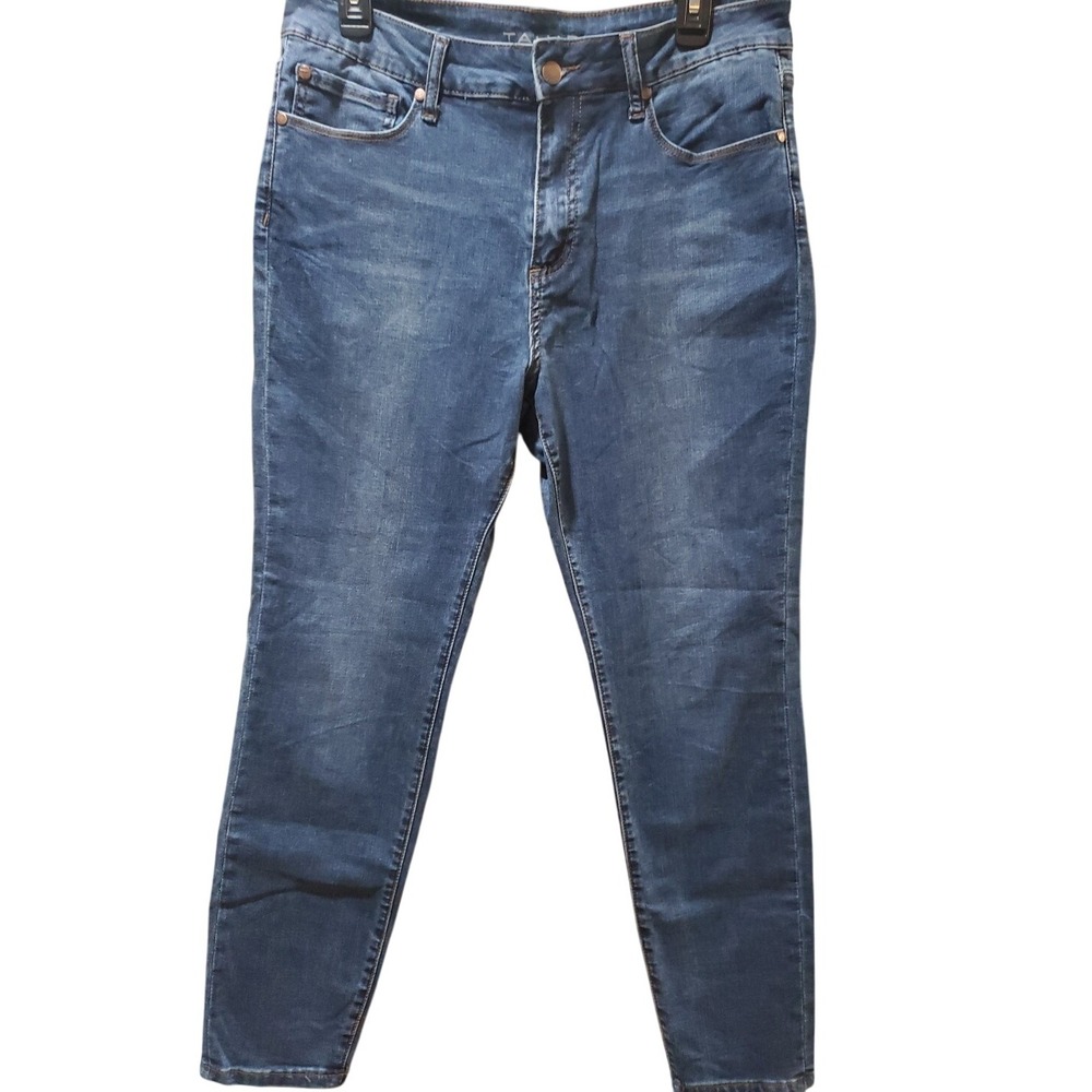 Tahari Straight Leg Mid-rise Classic‎ Blue Jeans Size 14 Denim